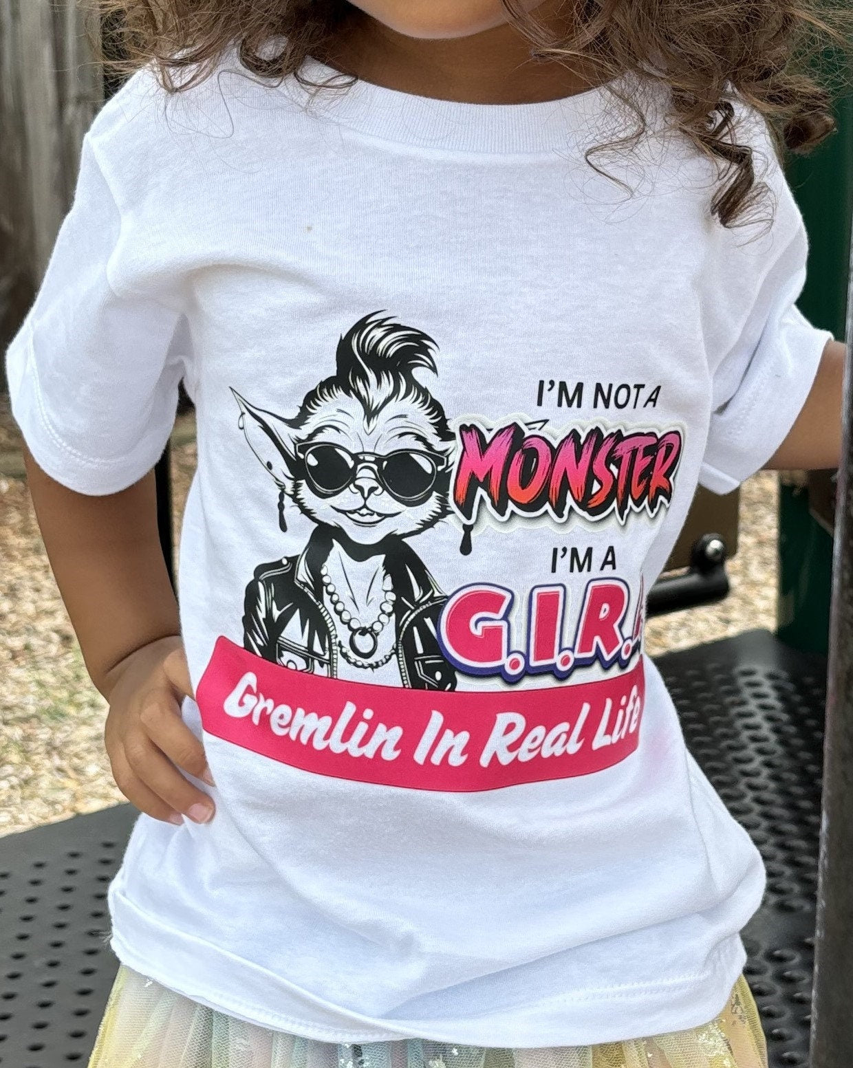 Fun 'Gremlin In Real Life' Kids Shirt – Not a Monster, Just a Girl!