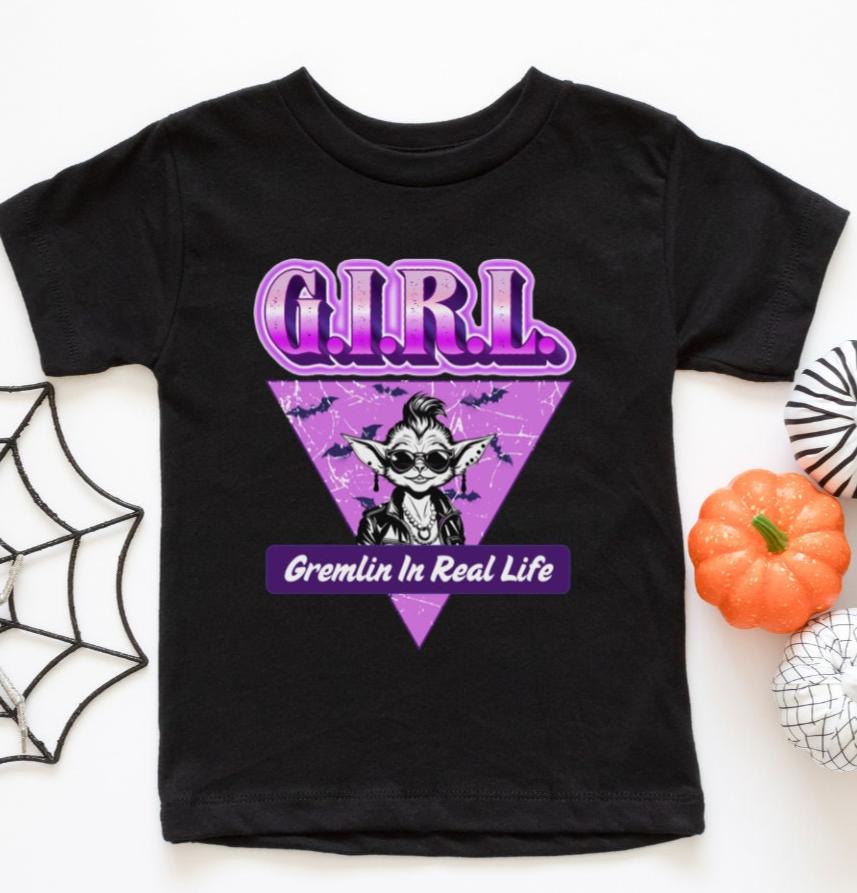 Fun Gremlin Purple Bat T-Shirt for Kids - G.I.R.L. Design