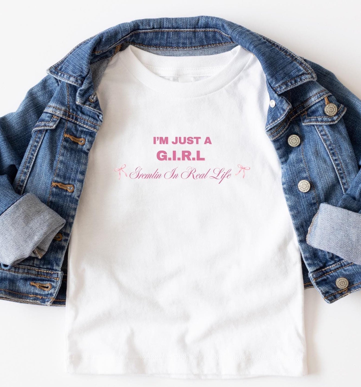 Coquette "I'm Just A Girl" t-shirt Youth/toddler